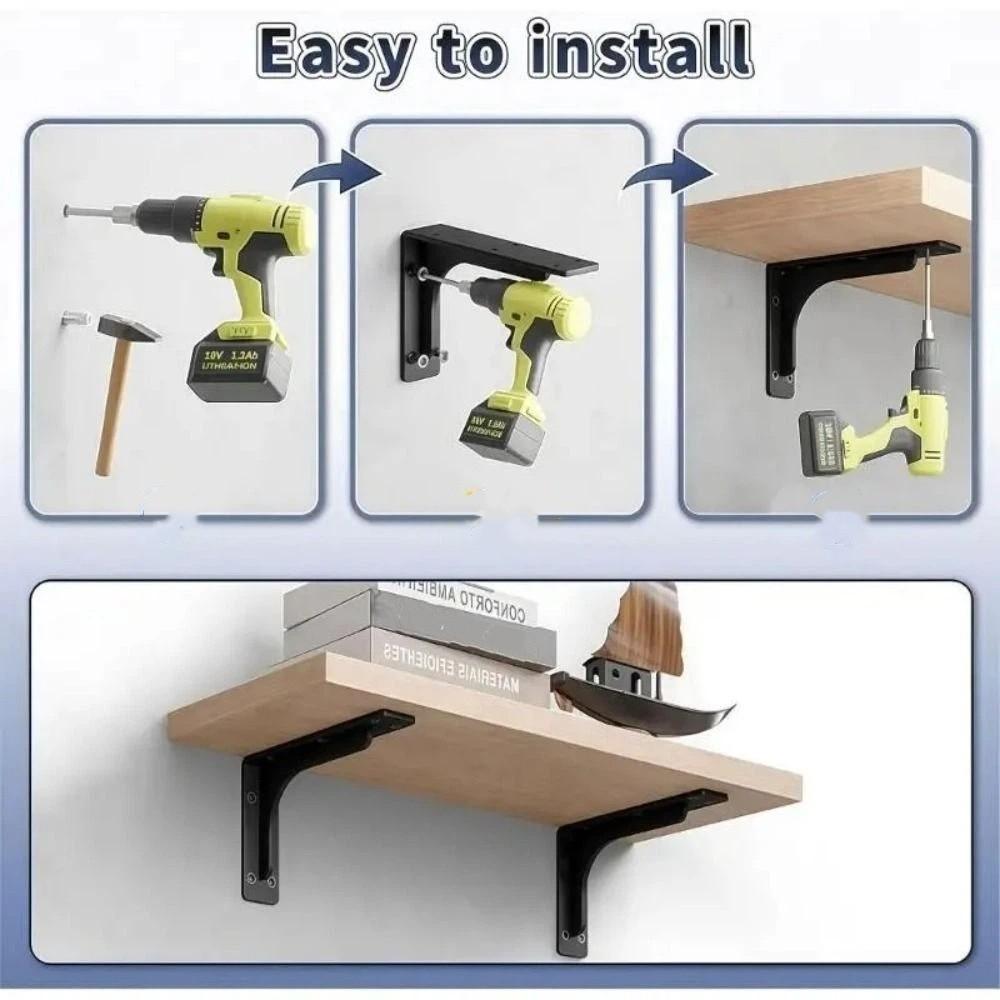 Solid Material Floating Shelf Bracket Triangular Design Hidden Shelf Bracket Storage Shelves