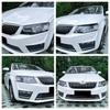 Headlight Lamp Eyebrows Cover Trim For 2015-2017 Skoda Octavia Mk3 Car Auto Eyelids Lids ABS Glossy Black