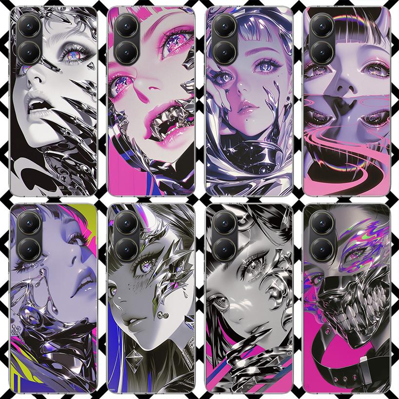 Girl Art Punk Phone Case for Xiaomi Poco F7 Ultra X7 X6 X5 Pro X4 Gt M8 M7 Redmi 15 15C 13 13C 12 12C Soft Cover Fundas Poco F7