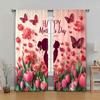 2pc,  Curtain Mother's Day1 Versatile Durable Polyester,Without Electricity Birthday Party for Indoor Celebrations, Room Decor