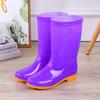 New Medium Tube Waterproof Rain Shoes Rain Boots Water Shoes Women's Fashion Adult Rubber Shoes Overshoes Velvet Water Boots Non-slip Work Summer
