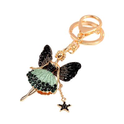 Pack of 2 Women Keychain Zinc Alloy Crystal Car Key Chain Cute Delicate Keyrings Hanging Decoration Pendant Girls Teen