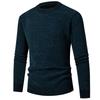 Winter Men's Business Casual Sweater Crew Neck Long Sleeve Plush Bottom Shirt