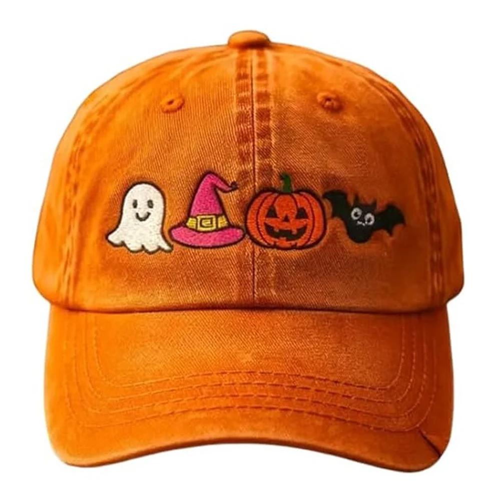 Halloween Pumpkin Face Baseball Hat for Women Men Funny Halloween Cap Ideal Gift for Outdoor Activities Fishing Camping & Daily