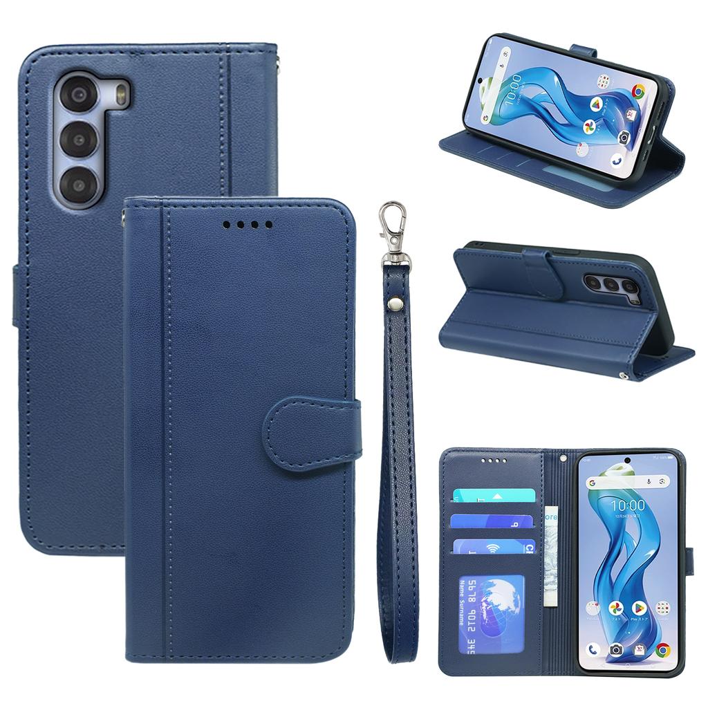For ZTE nubia S 5G A403ZT Wallet Case Magnetic Snap Leather Phone Cover with Strap