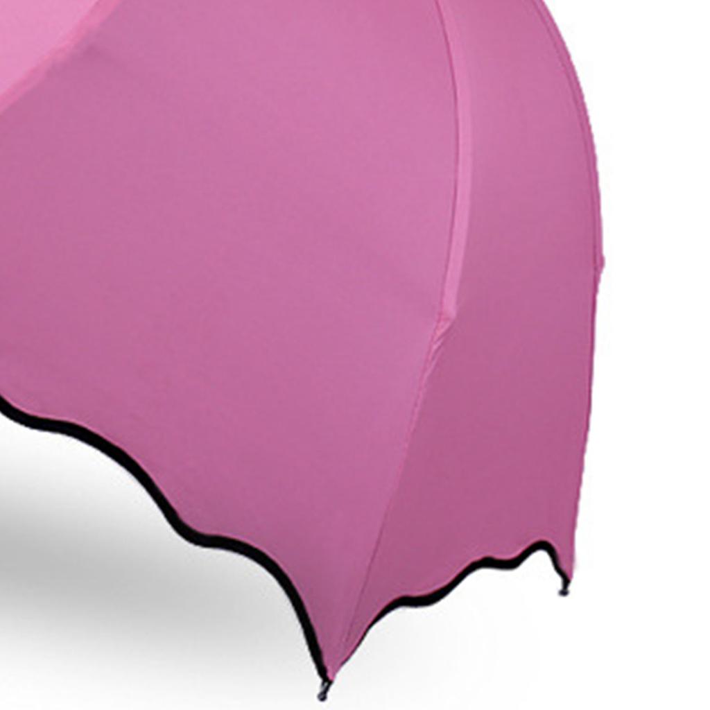 Umbrelă de călătorie 3 pliuri Înflorește în apă 8 spițe Rezistentă la vânt Rezistentă la ploaie Acoperire neagră Protecție solară Pliabilă