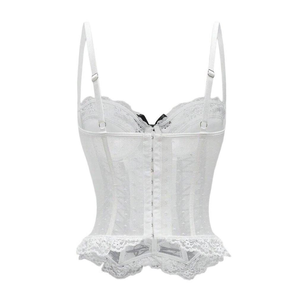 Women's Lace Bustier Corset with and Boned Waist Cincher for Shaping and Support