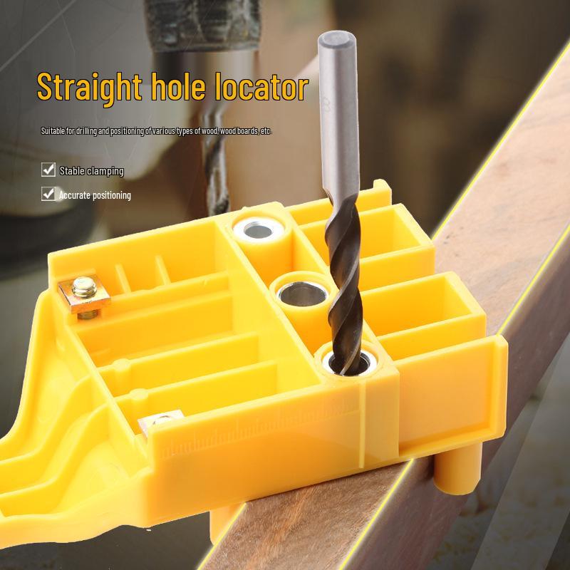 Wooden Board Drilling Locator: Straight & Round Hole Punch for DIY Wood Tenon Splicing