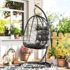 Hanging Chair Outdoor Hanging Chair Egg Chair, weather-resistant, incl. cushion, 102 cm x 102 cm x 195 cm, Dark Grey