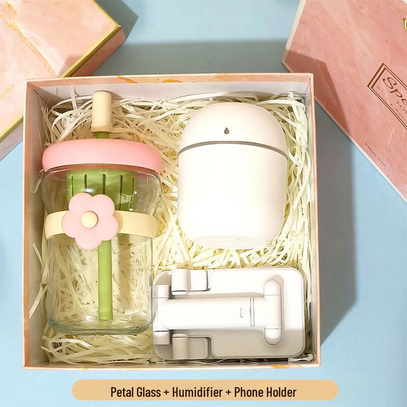 Elegant Petal Glass Cup & Humidifier Gift Set 05