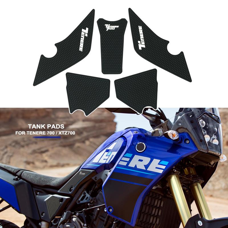 Motorcycle Non-Slip Rubber Side Tank Pad Oil Gas Fuel Protector Cover Sticker Decal FOR YAMAHA Tenere 700 T700 XTZ 690 2019-2023