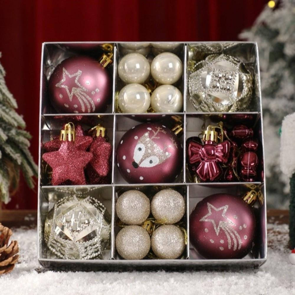 35Pcs/Set Creative Christmas Ball 6CM Xmas Ornament Ball Durable Xmas Baubles  Scene Supplies