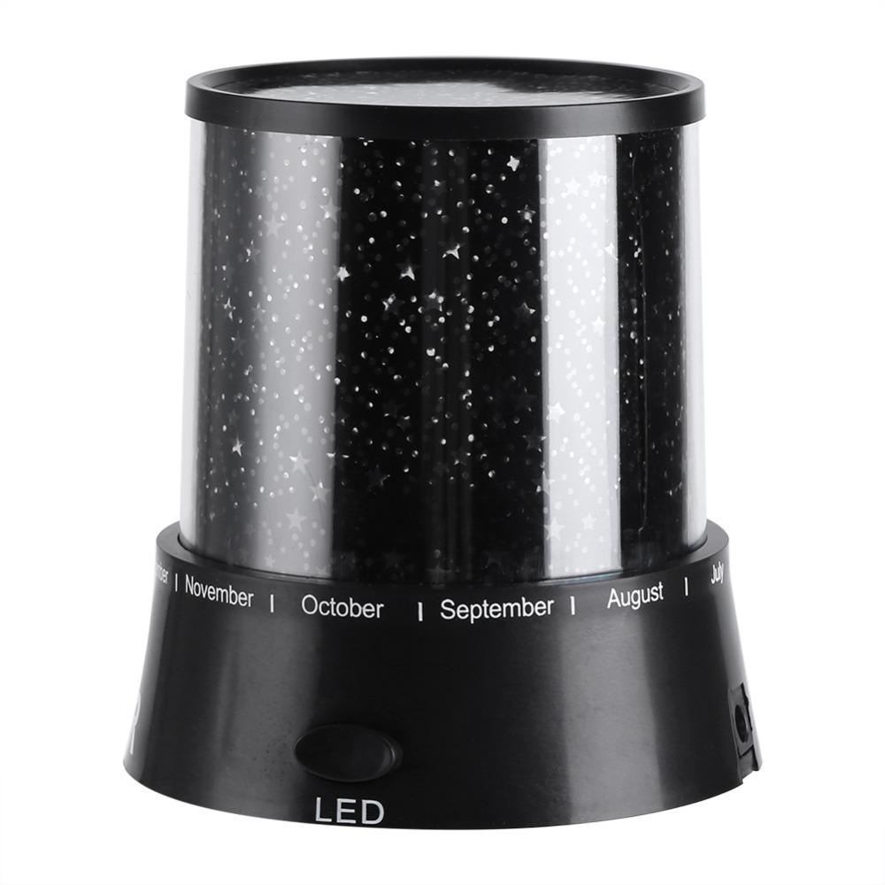 Battery Powered Night Light Stars Pattern Projector Light Romantic LED Projector Lamp Room
