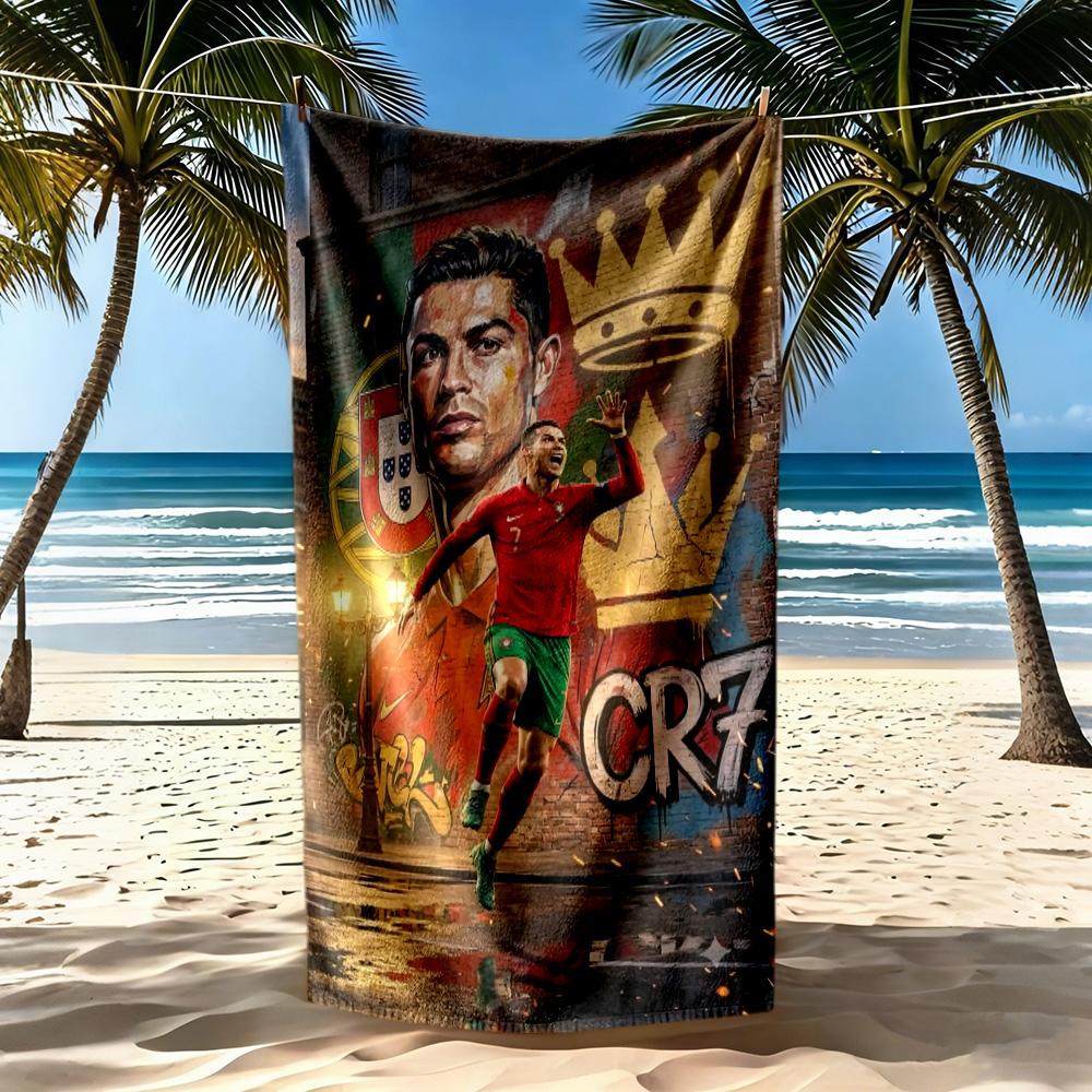 Cristiano Ronaldo Beach Towel Super Soft Microfiber Quickdry Fabric Comfortable Lightweight
