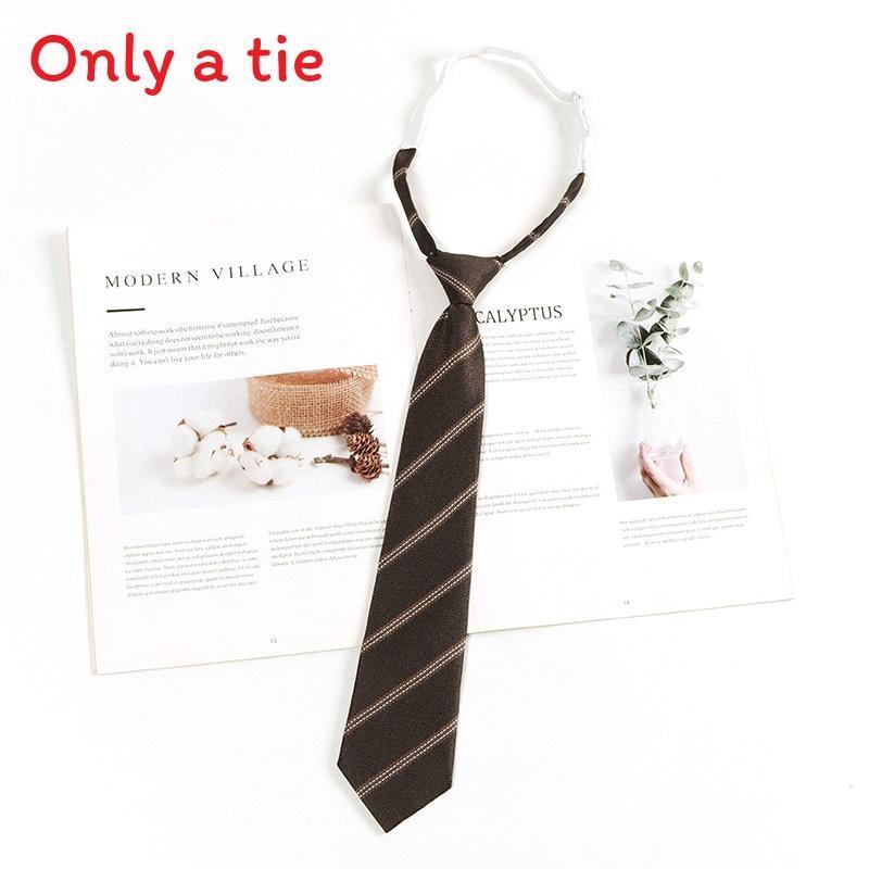 

Brown Retro Checkered Striped Tie And Bow For Casual School Outfits Gifts And StyleA