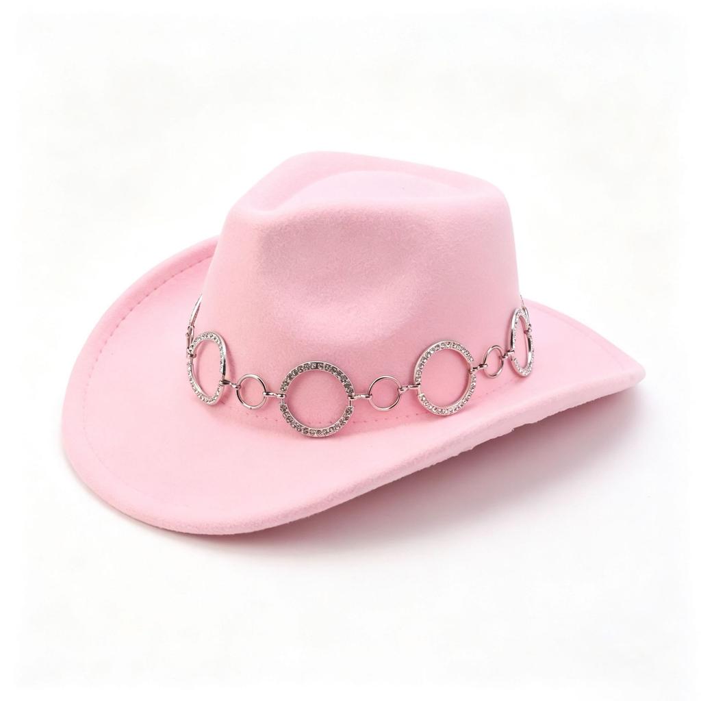 Popular chain accessories Western cowboy hat peach heart top versatile cowboy hat fashion trend new cowboy hat