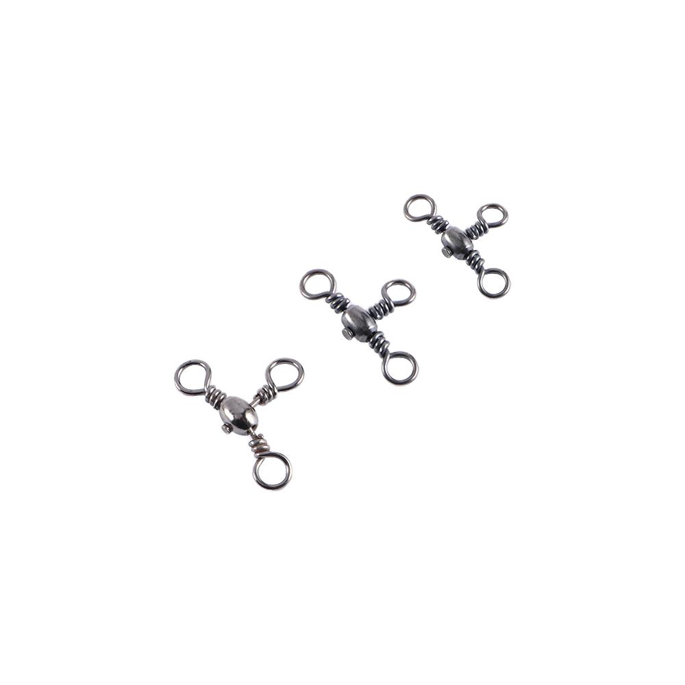 Accessories 3 Way Splitter Swivel Ring Fishing Swivel Rolling Solid Ring Fishing Line Connector
