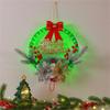 Christmas Wreath Hanging Wall Door Garlands Red Berries Ornaments with LED Light for Christmas Tree Decorations New Year