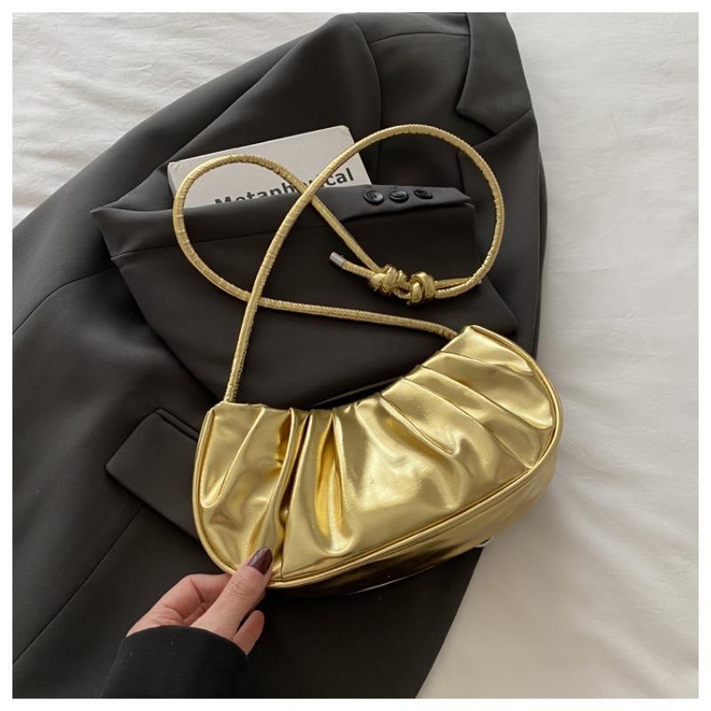 Glänzende Knödel-Tasche Modische und elegante plissierte Ein-Schulter-Tasche Hand-Trage-Achseltasche
