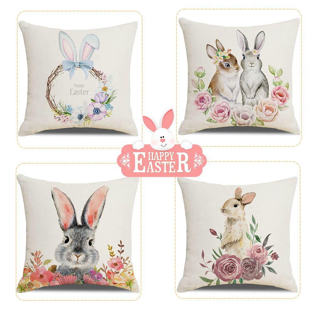 Party Bunny Eggs Sofa Easter Pillowcase Pillow Case Easter Decorations Cushion Cover