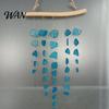 Nautical Wind Chime Sea Glass Chime, Handmade Driftwood Coastal Beach House Hanging for Home Window Decor Colorful