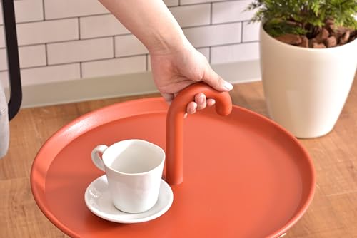 AZUMAYA Kuka Side Table, PT-88OR, 42cm Wide, Orange, 42cm Deep X 55cm High