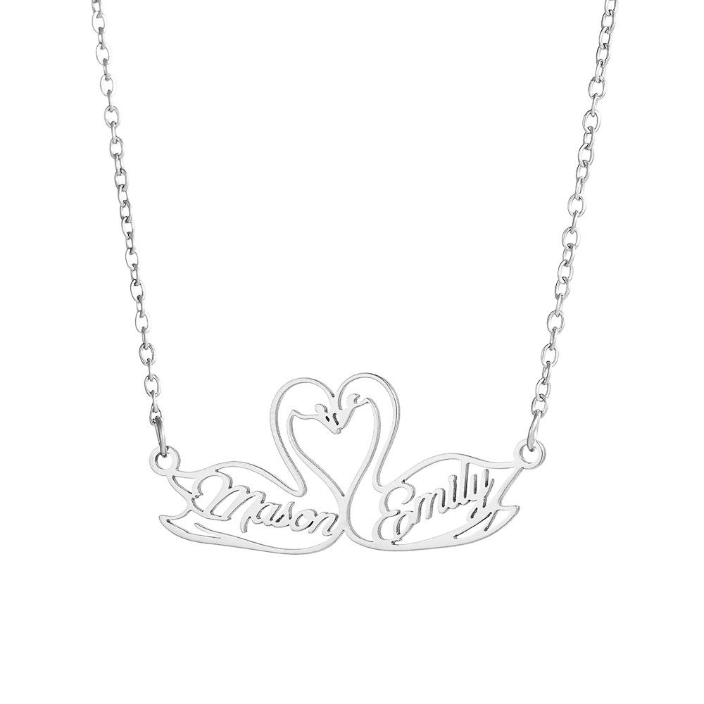 Collana Personalizzata con Lettere in Acciaio Inossidabile Placcato Oro 18K - Catena Clavicolare Fai-da-Te con Nome Personalizzato