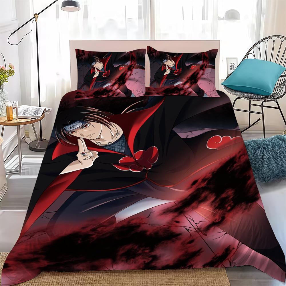 

N-NARUTO Anime Cool Duvet Cover Set Home Style Bedding Soft Laundry Cotton Bed 3 Piece Set Student Dormitory Gift 135x200cm