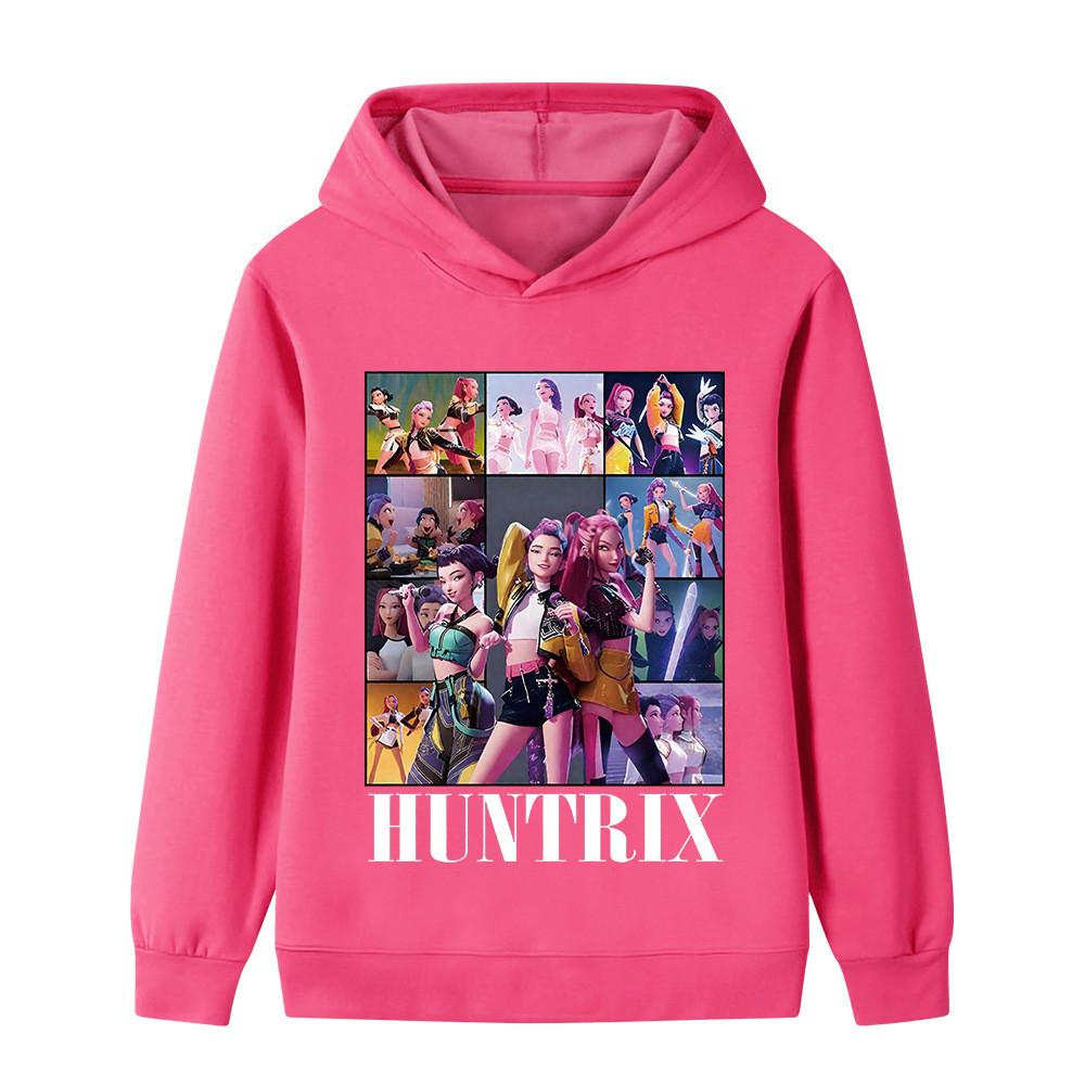B1223 Kids Boys Girls Kpop Rumi Zoey Mira Print Long Sleeves Hoodie