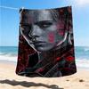 1pc Cyberpunk Outdoor Flannel Blanket for Girls Soft, Lightweight Throw Perfect for Camping, and Gifting, Digital