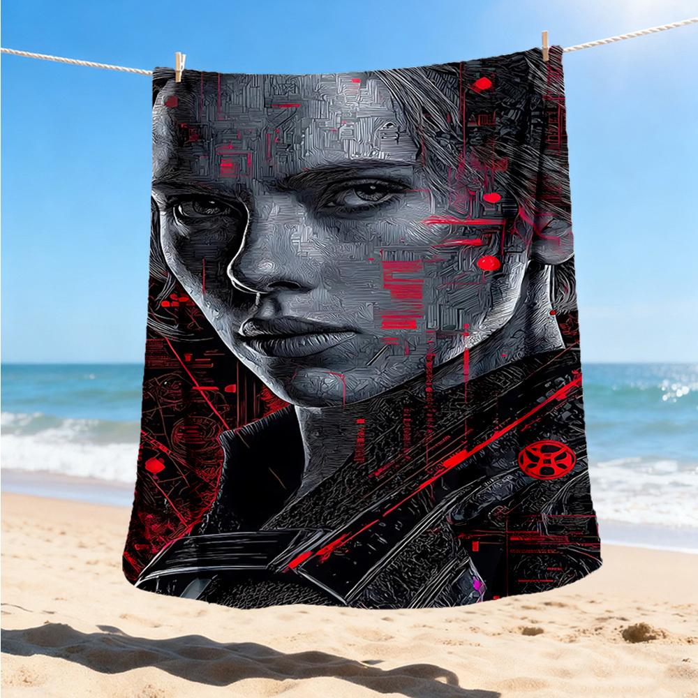 1pc Cyberpunk Outdoor Flannel Blanket for Girls Soft, Lightweight Throw Perfect for Camping, and Gifting, Digital