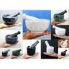 KLEO 2.5"-3.5" Diameter Natural Stone Marble Mortar and Pestle Set (Spice Grinder, Medicine Masher) (White 2)