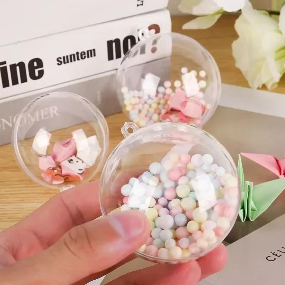 5PCS Large Capacity Christmas Transparent Ball DIY Bauble Ornament Christmas Trees Open Ball Box Home Party Gifts Box Decor