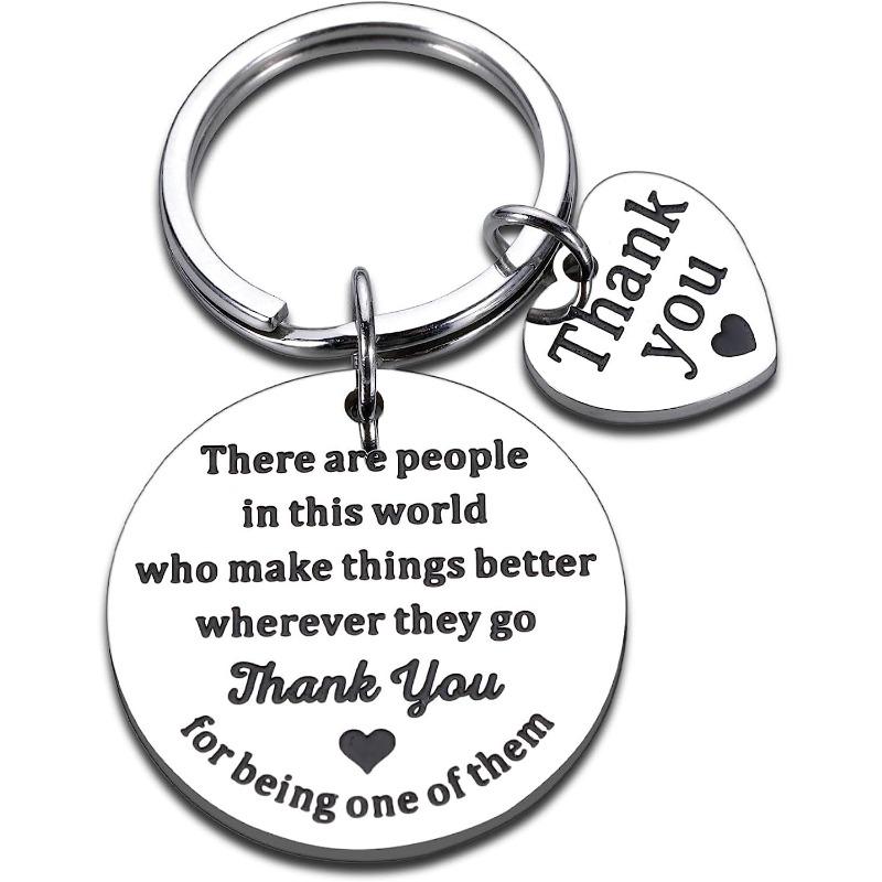 Dankjewel Roestvrij Staal Sleutelhanger Minimalistisch Creatief Ontwerp Mode Tas Hanger Praktisch Thanksgiving Cadeau