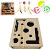 Wooden Cat Scratch Puzzle Enrichment Box  Stress-Free Nail Filing Toy, Alternative To Clippers & Grinders | Interactive Cat Puzzle with Holes for Play