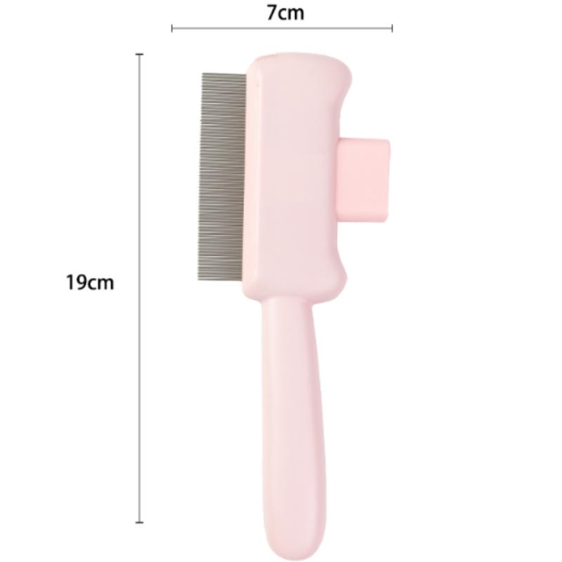 New Pet Comb for Cats & Dogs - Detangling Brush with Self-Cleaning Design, Anti-Shedding & Flea Removal Grooming Tool