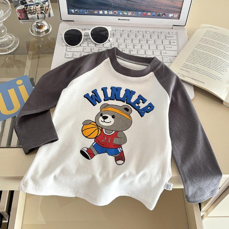 Kids Long Sleeve Cotton T Shirt Spring Autumn Base Layer For Boys Girls