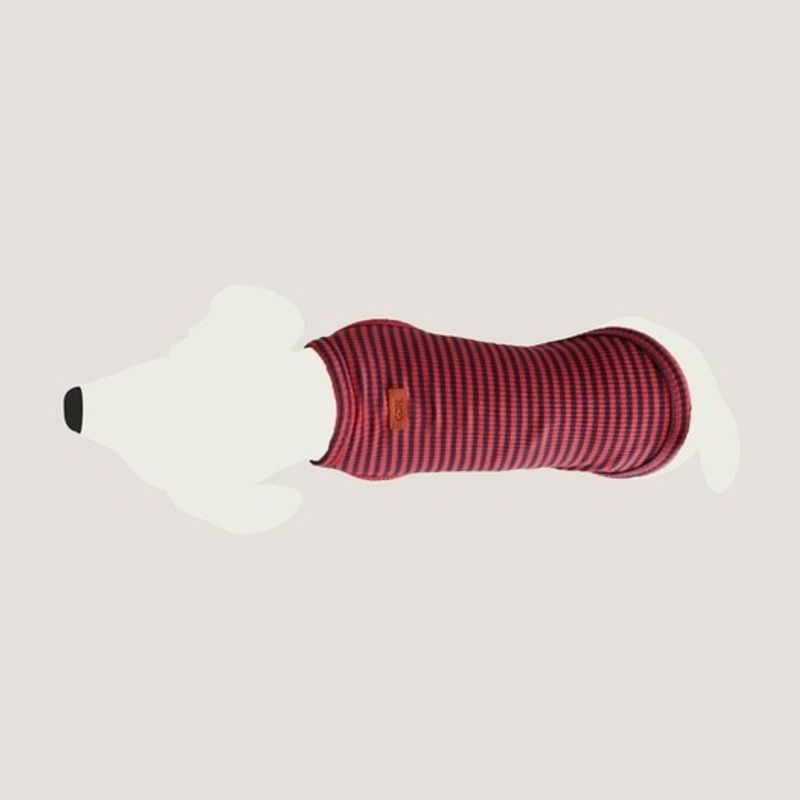 GOPE GOPE Striped Dog Sleeveless T-Shirt RENA