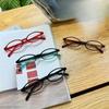 4 Pack Polycarbonate Y2K Fashion Oval Frame Non-Prescription Spectacles with Full Rim