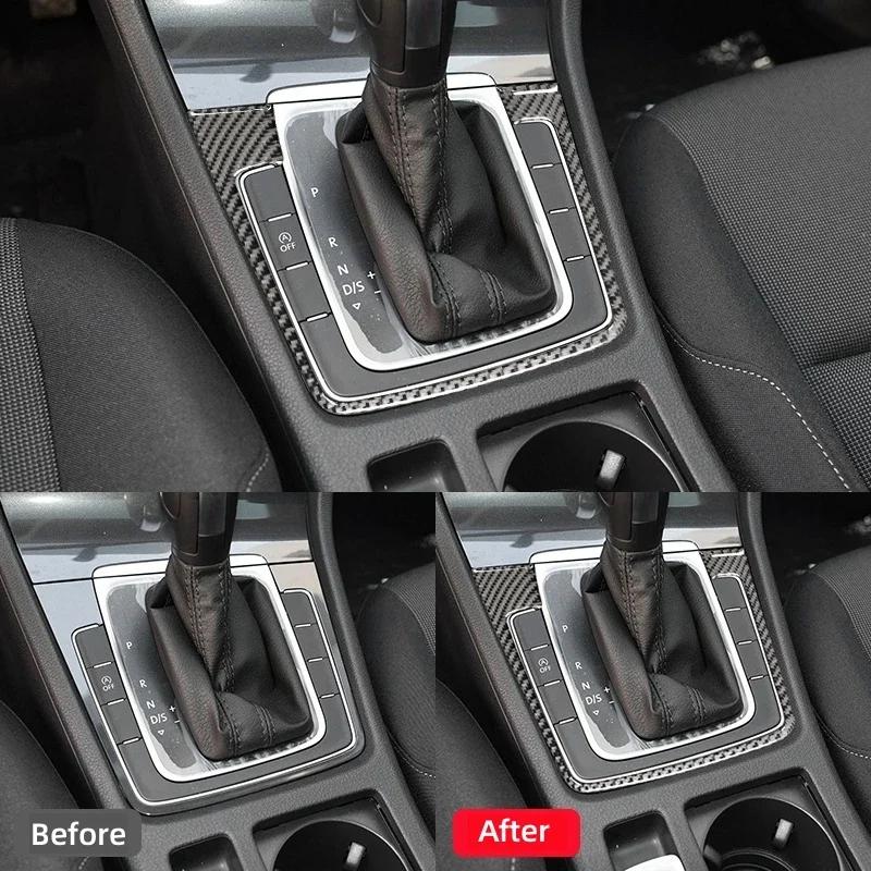 Auto Transmission Shift Box Panel Trim Sticker Cover for Volkswagen Golf 7 Mk7 2013-2019 Carbon Fiber Car Interior Accessories