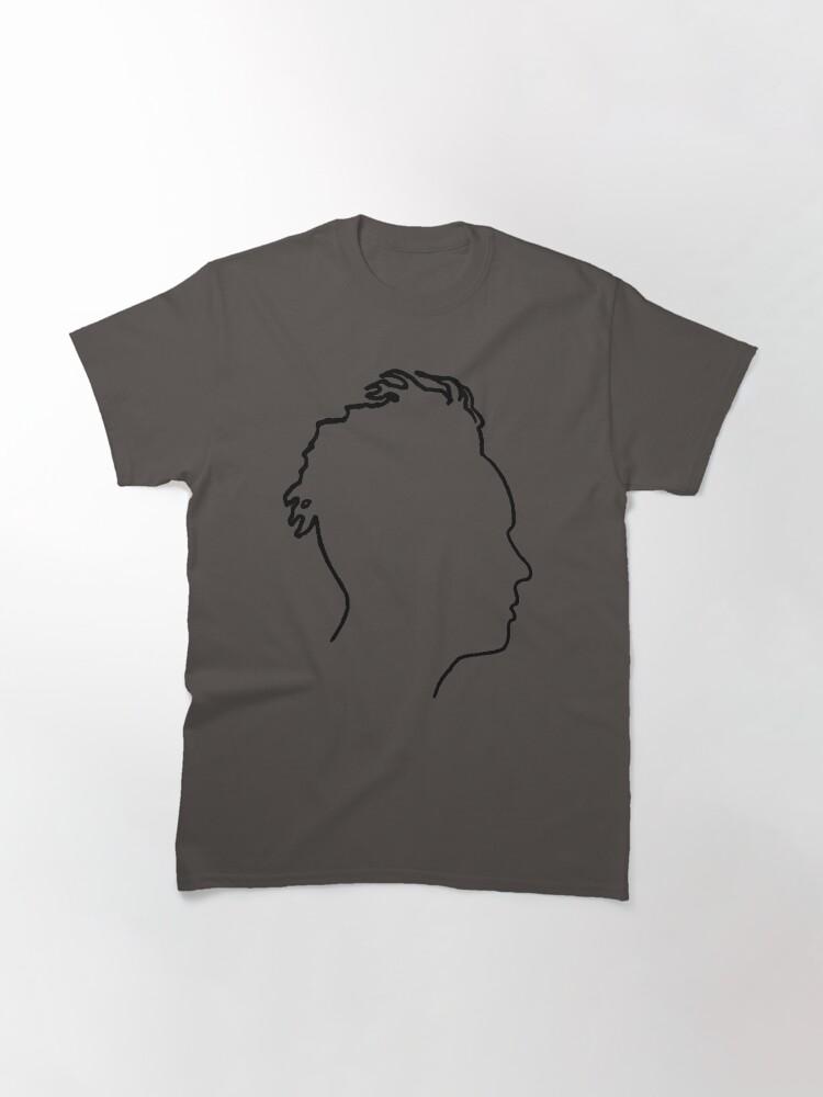 Depeche Mode Martin Gore Profile Black Outline Blue Background Classic T-Shirt