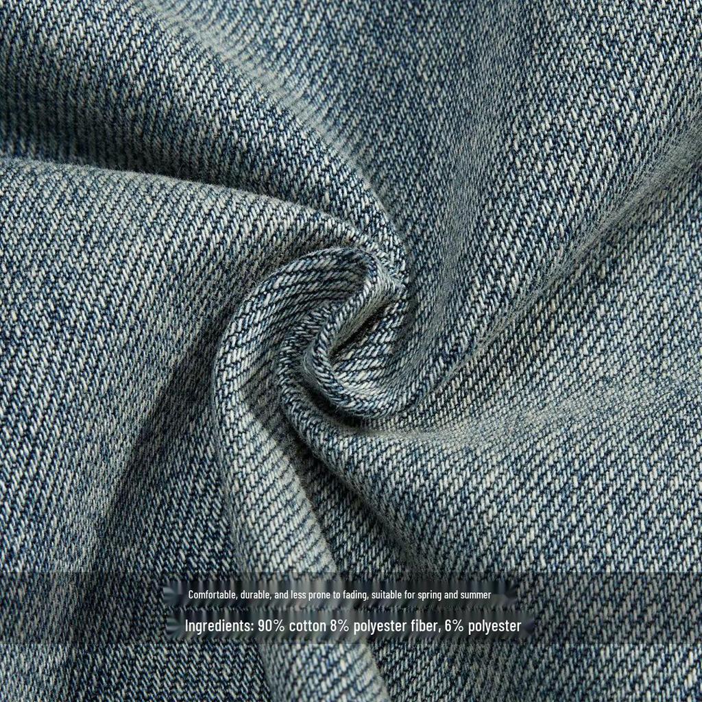 Men's Trendy Mid-Length Denim Shorts – Summer Style, High Street Influence, Hong Kong-Inspired, Perfect for Teenagers and Young Men.