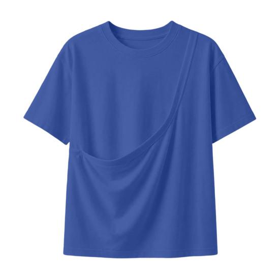 Solid Color T-shirt Women Pet Pouch T-Shirt, Dog Cat Carrier Short Sleeve Shirt for Hands Free Carrying Clothing Summer, Loose Casual Crew Neck