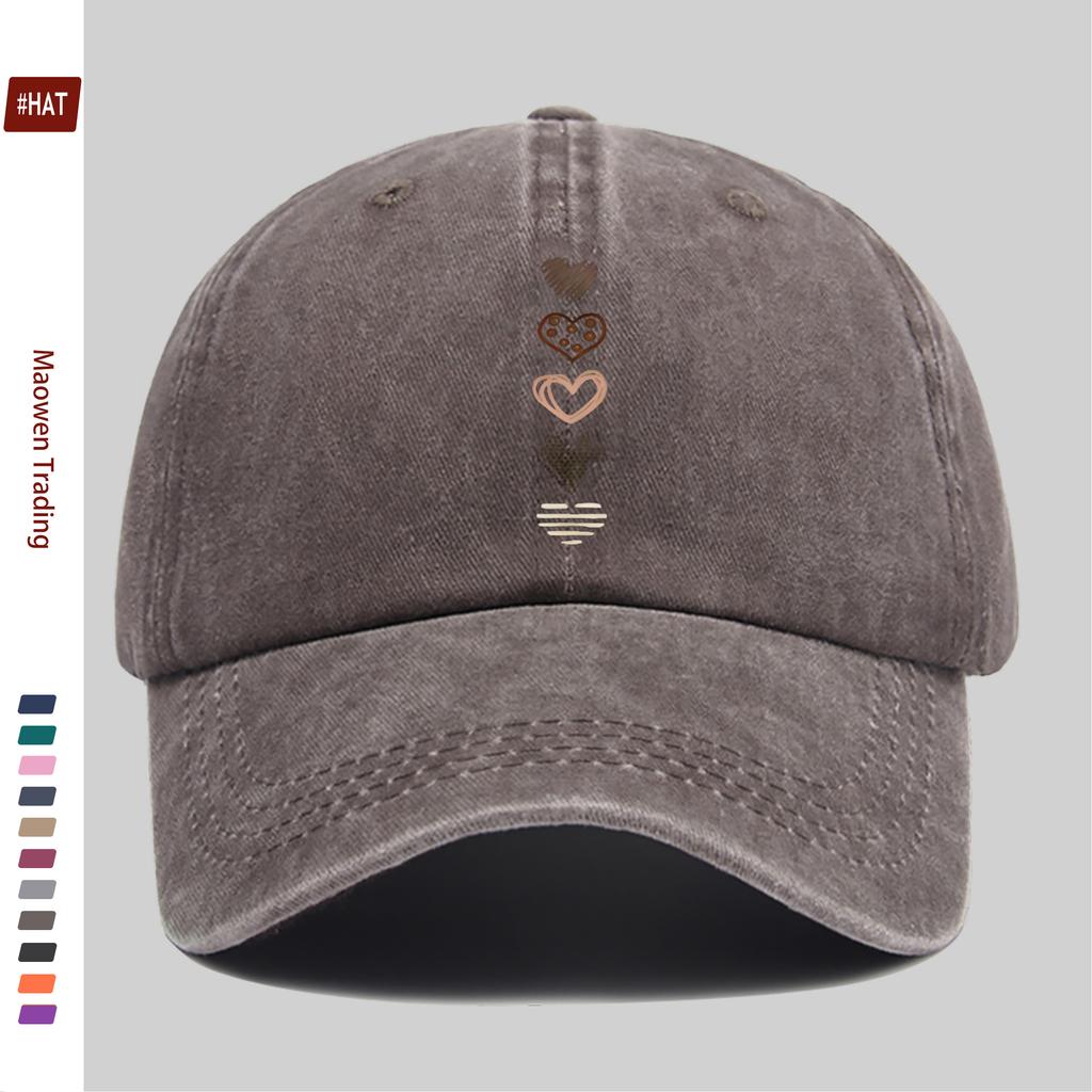 Pc Baseball Cap with Various Heart Pattern Prints Casual Printed Sun Hat Decorative Leisure Hat with Adjustable Strap Multip