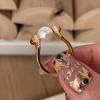 Chic Adjustable Geometric Design Ring For Women Featuring Shimmering Crown And Pearl Accents