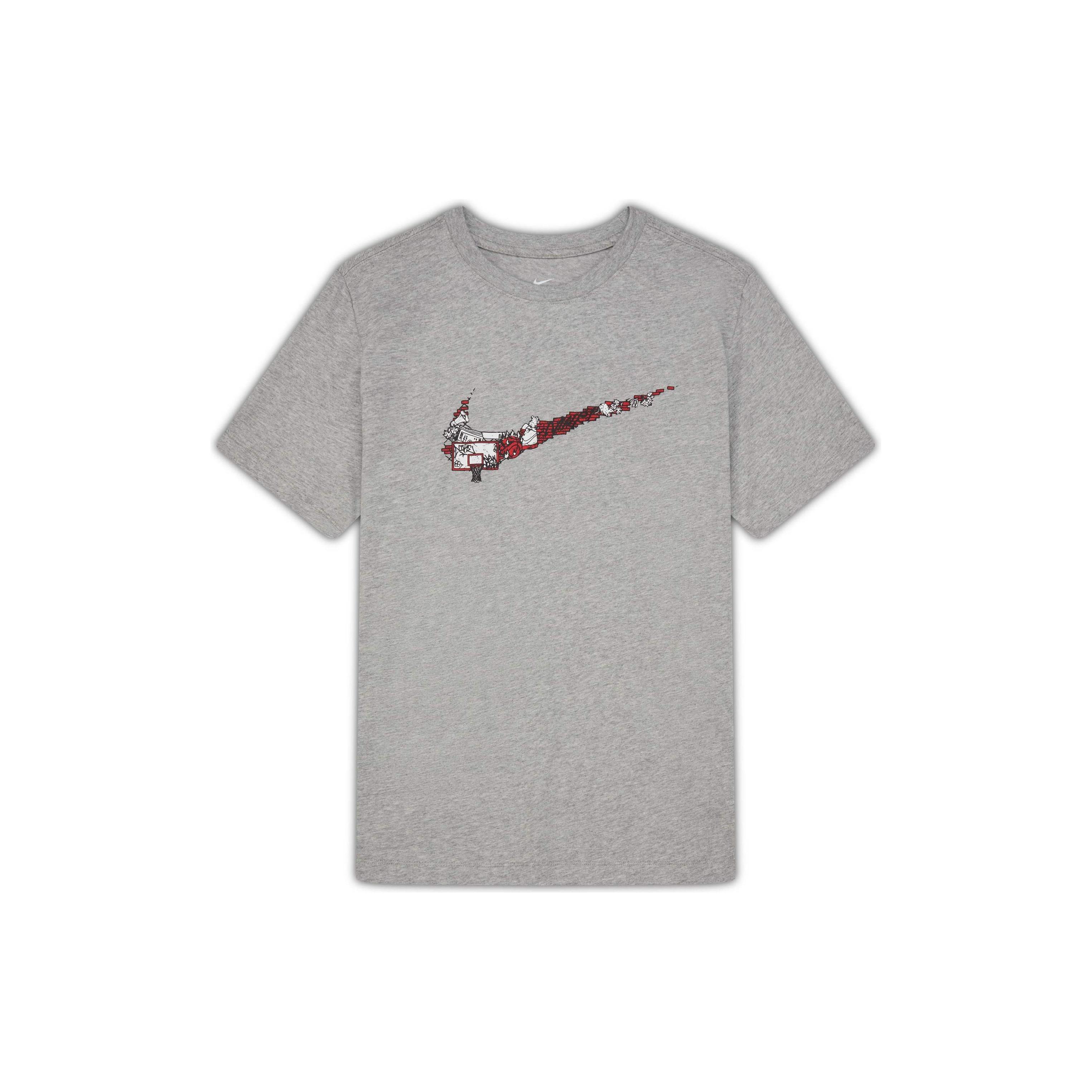 Men s Nike Cartoon Pattern Large Logo Printing Round Neck Casual Short Sleeve Dark Grey T-Shirt DR1288-063 XL