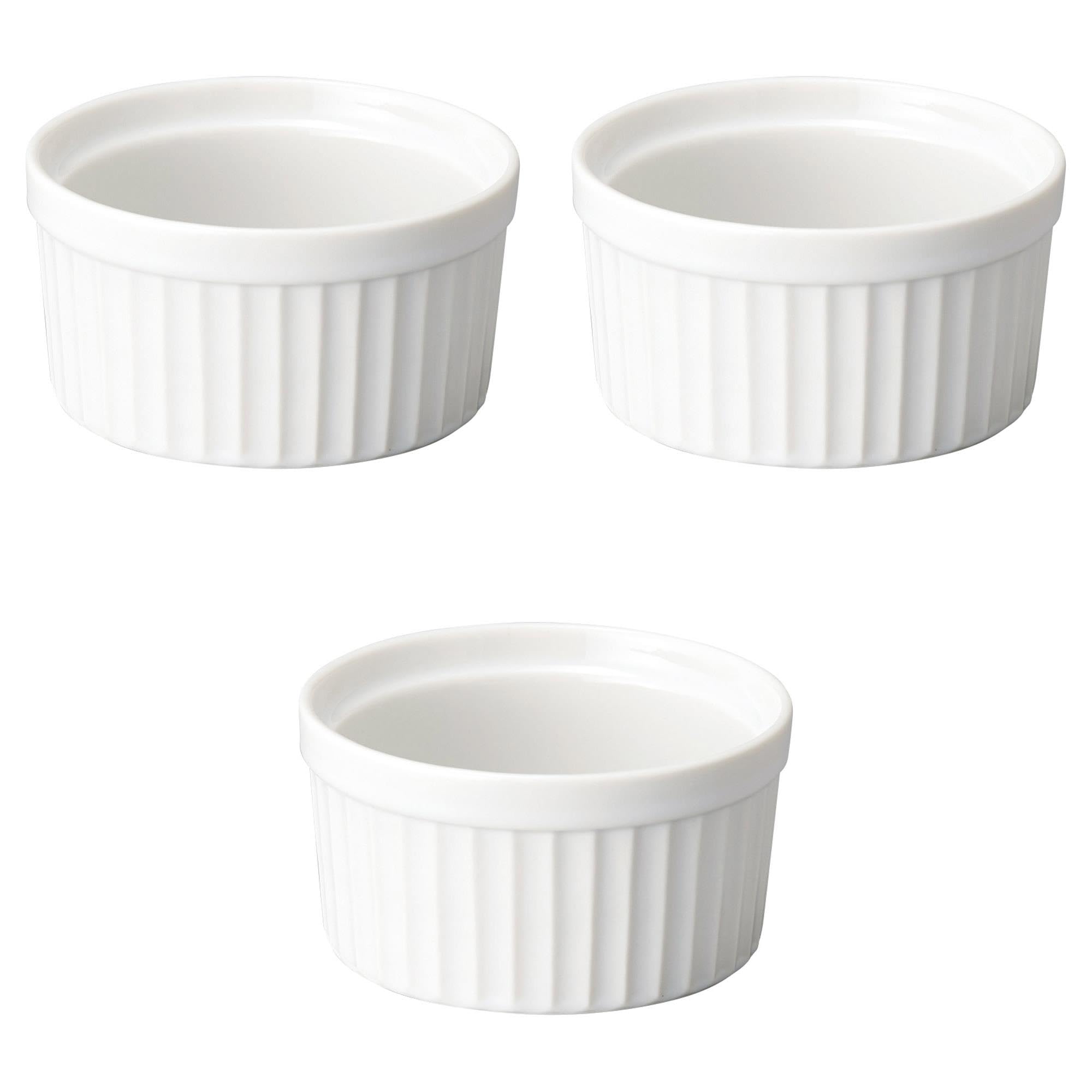 

Set of 3 White 10cm Souffles x Setomonohonpo [10.4 5.5cm (260cc)] Souffles, Ceramic, белый