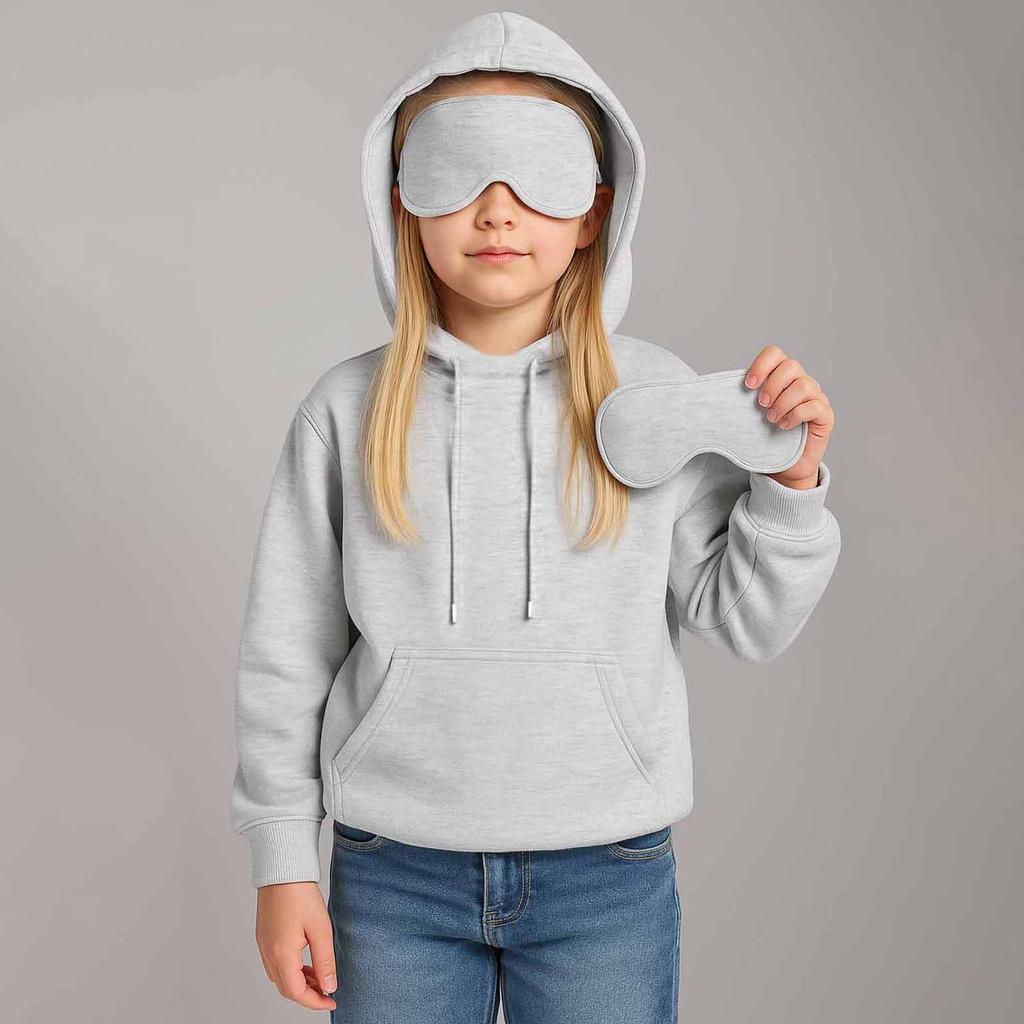 Winter Boy And Girls Solid Color Long Sleeved Hooded Sweatshirt Tops