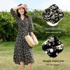 Shangdu Bila Floral V-Neck A-Line Chiffon Midi Dress