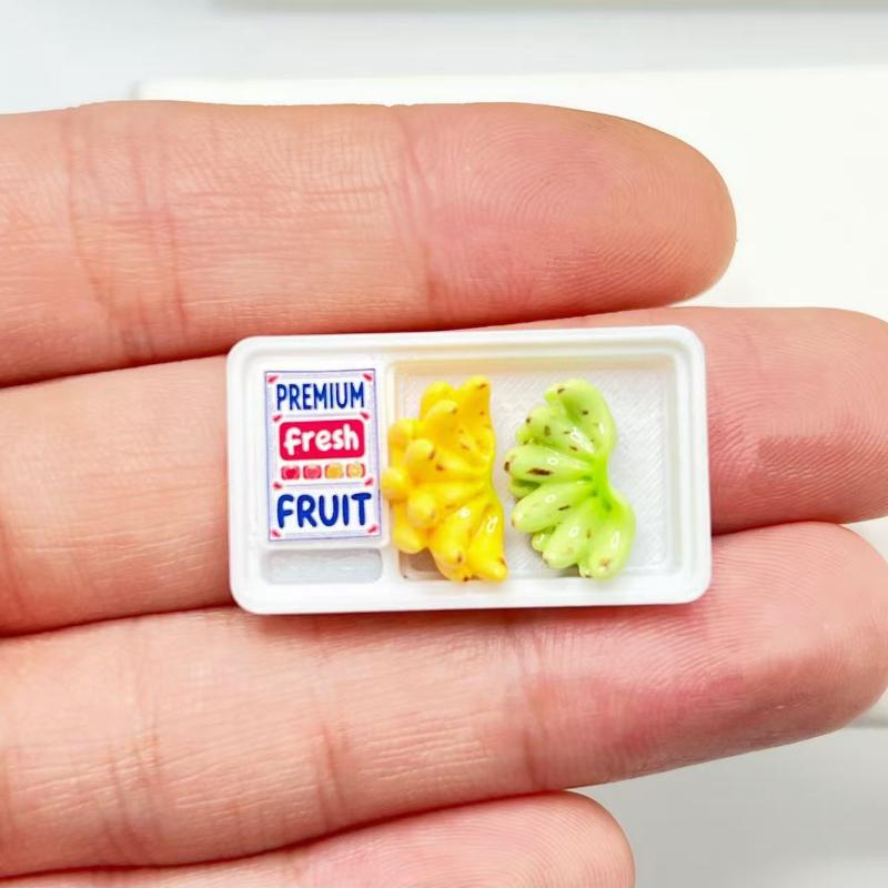 Dollhouse 1:12 Scale Miniature Food Toys Supermarket Fruit Kit with Clear Box for Collectible Display